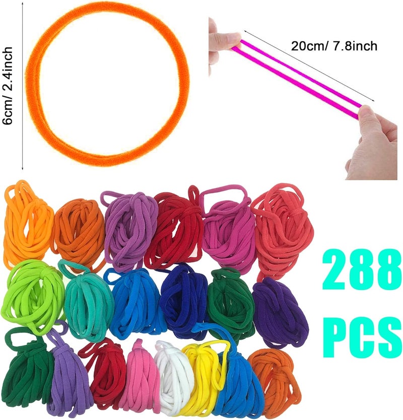 Allazone Loom Potholder Loops Weaving Craft Loom Loops, Weaving Loom Kit, Potholder Loops with Crochet Hook for DIY Crafts Supplies (298PCS) - Image 2